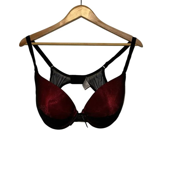 Vassartte 42C‎ Sexy Underwire Bra Dark Romantic Red Black - Picture 1 of 5